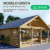 Casa de madera GRIETA 55m² con transporte y montaje incluido